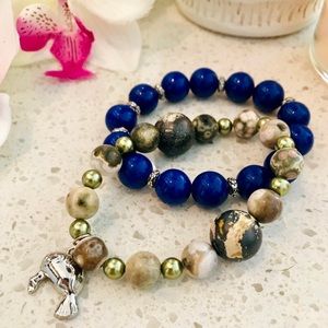 Blue and jasper bracelets